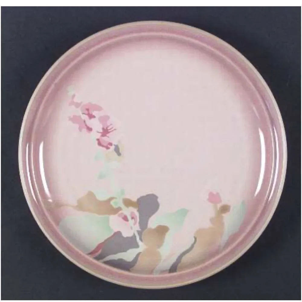 Noritake Stoneware Prairie Song Pink Pastel MCM Floral Width: 8 1/4” Salad Plate
